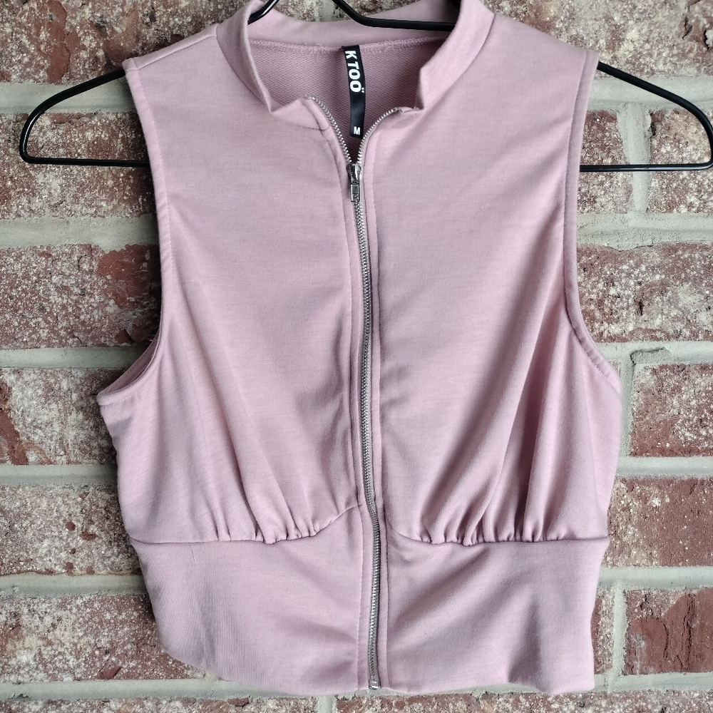 K Too Blush Crop Top Set w/ Joggers - Picture 4 of 10